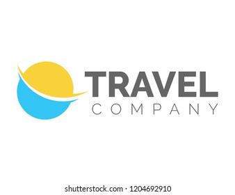 Travel Company Logo inspired by sun, sea and world in fast and quality way.