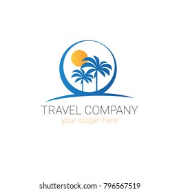 Travel Company Logo Template Tourism Agency Creative Emblem Design Vector Illustration