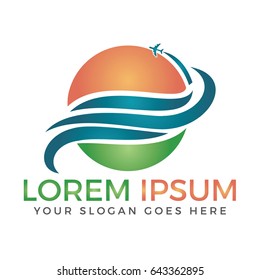 Travel company logo.Airline business travel logo design.