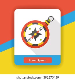 travel compass flat icon