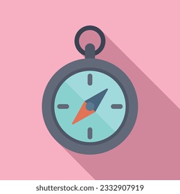 Travel compass icon flat vector. Trip equipment. Sport vacation