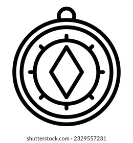 Travel compass icon outline vector. Eco tourism. People walk