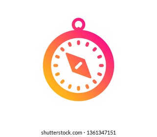 Travel compass icon. Trip sign. Holidays symbol. Classic flat style. Gradient travel compass icon. Vector