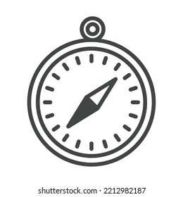 travel compass, linear icon isolated