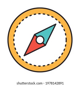 travel compass navigation isolated style