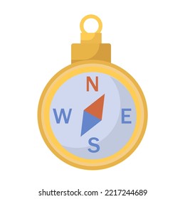 Travel compass vector illustration icon isolated white background. Map direction symbol and adventure navigation arrow. Discovery geography and cartography exploration object. Element nautical journey