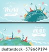 world landmarks globe