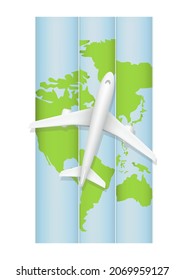 travel concept with airplane over map