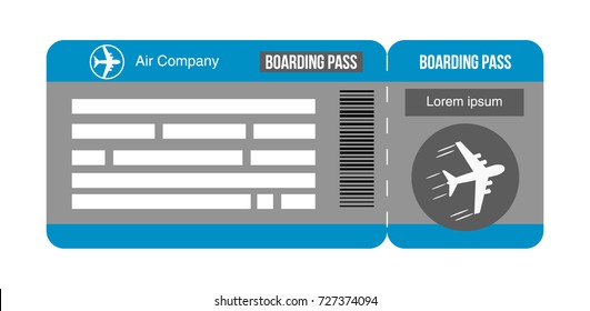 Travel concept airplane tickets Isolated on white background. Vector illustration 