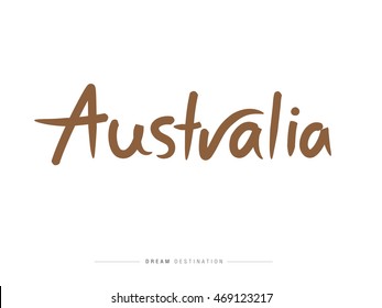 Travel Concept Australia, Boomerang, Typography, Vector Illustration