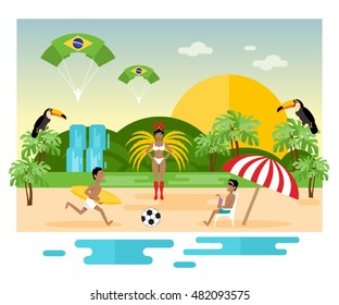 Travel concept Brazil. National culture. Vector illustration