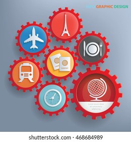 
Travel concept design,gear info graphic,vector