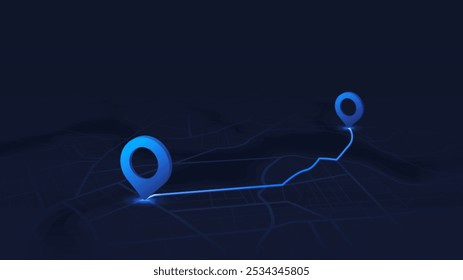 Travel concept. Geolocation and abstract GPS navigation, online navigation map pointer, place mark with map navigation. Tracking path with app. Perspective vector illustration