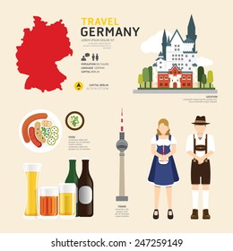 Travel Concept Germany Landmark Flat Icons Design .Vector Illustration