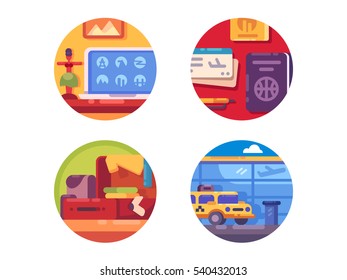 Travel concept icon set