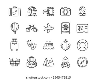 Travel concept icons design set of vector collection