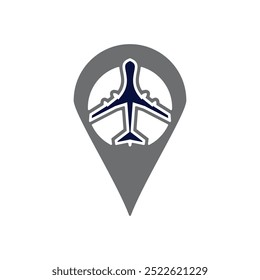 Travel concept illustration in vector. Airplane logo flying and leaving trail lines. Summer vacation background. Logo with air travel concept.