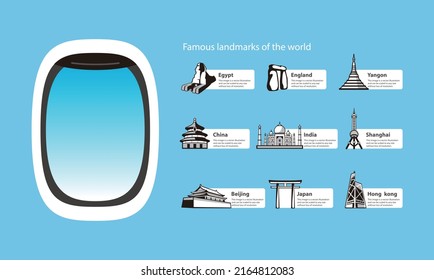 Travel concept, landmarks of the world, vector illustration