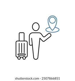 travel concept line icon. Simple element illustration. travel concept outline symbol design.