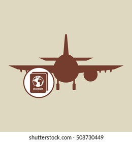 travel concept. passport identity. silhouette blue plane. design, vector illustration  graphic 