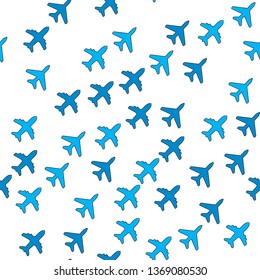 Travel concept with plane aircraft. Seamless vector EPS 10 pattern. 