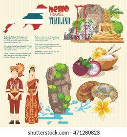 Travel Concept Thailand Landmark Design .Vector Illustration