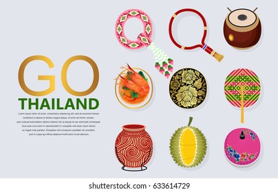 Travel Concept Thailand . Vector and Illustration.