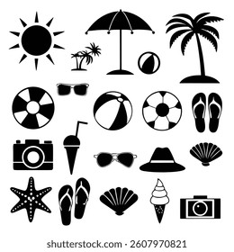 Travel Concept Universal Solid Icon Set