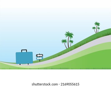 Travel concept vector background with luggage and backpacks
