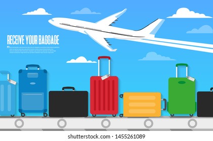 Travel concept. Vector. Baggage icon vector illustration concept