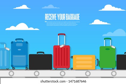 Travel concept. Vector. Baggage icon vector illustration concept