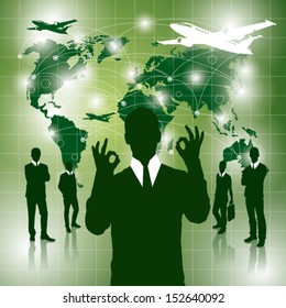 Travel concept. Vector business virtual background with blends. All elements are on separated layers