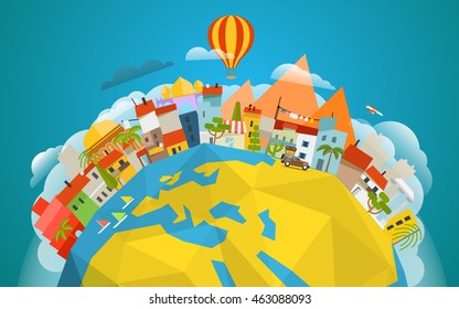 Travel concept vector illustration. Around the world illustration