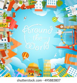 Travel concept vector illustration. Around the world