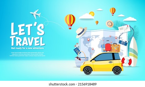 Reisekonzept, Vektorgrafik Design. Urlaubshintergrund