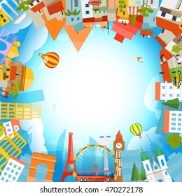 Travel concept vector illustration. Summer vacation