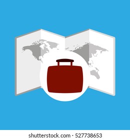 travel concept world map icon vector illustration eps 10