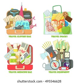 Travel concepts set. Flat illustration of 4 travel vector concept for web