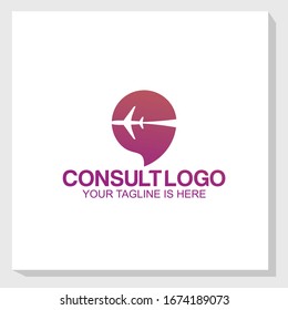 travel consult logo template design vector, plane, transportation logo template