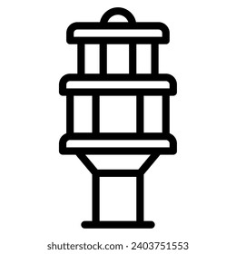 Travel control tower object illustration
