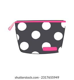 travel cosmetic pouch cartoon. zipper mockup, toiletry fashion travel cosmetic pouch sign. isolated symbol vector illustration