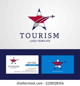 Travel Costa Rica flag Creative Star Logo and Business card design