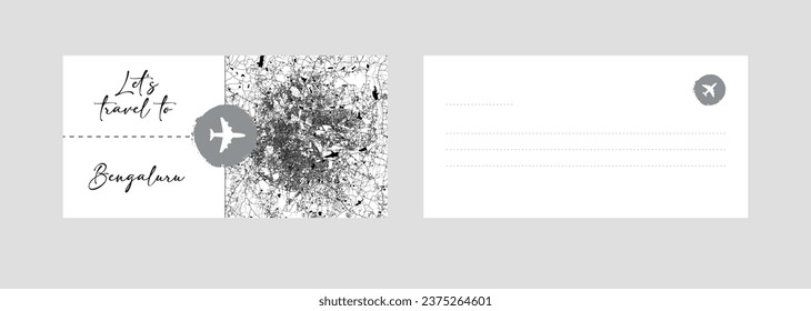 Travel Coupon to Asia India Bengaluru postcard vector illustration