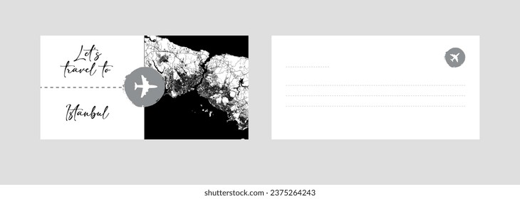 Travel Coupon to Europe Turkey Istanbul postcard vector illustration