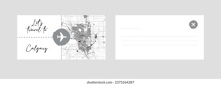 Cupón de viaje a Norteamérica Canadá Calgary ilustración vectorial de tarjetas postales