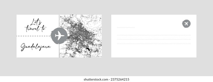 Travel Coupon to North America Mexico Guadalajara postcard vector illustration