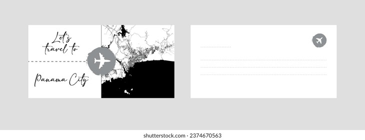 Cupón de viaje a Norteamérica Panamá Ciudad de Panamá ilustración vectorial de tarjetas postales