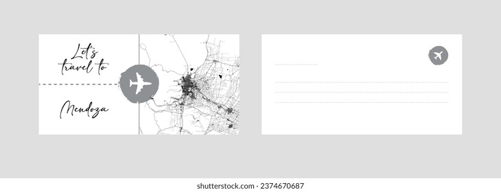 Cupón de viaje a Sudamérica Argentina Mendoza ilustración vectorial de postal