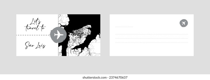 Cupón de viaje a Sudamérica Brasil Sao Luis ilustración vectorial de postal