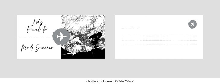 Cupón de viaje a Sudamérica Brasil Río de Janeiro ilustración vectorial de postal